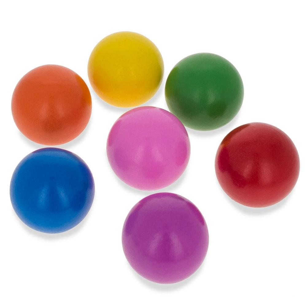 Set Of 7 Colorful Wooden Balls 1.5 Inches Diameter