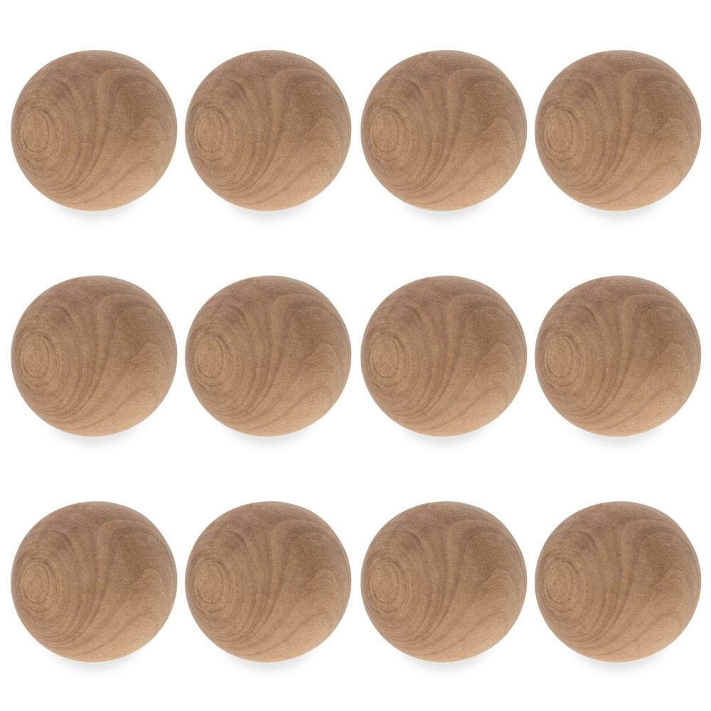 12 Unfinished Unpainted Wooden Balls For Craft Diy 1.5 Inches