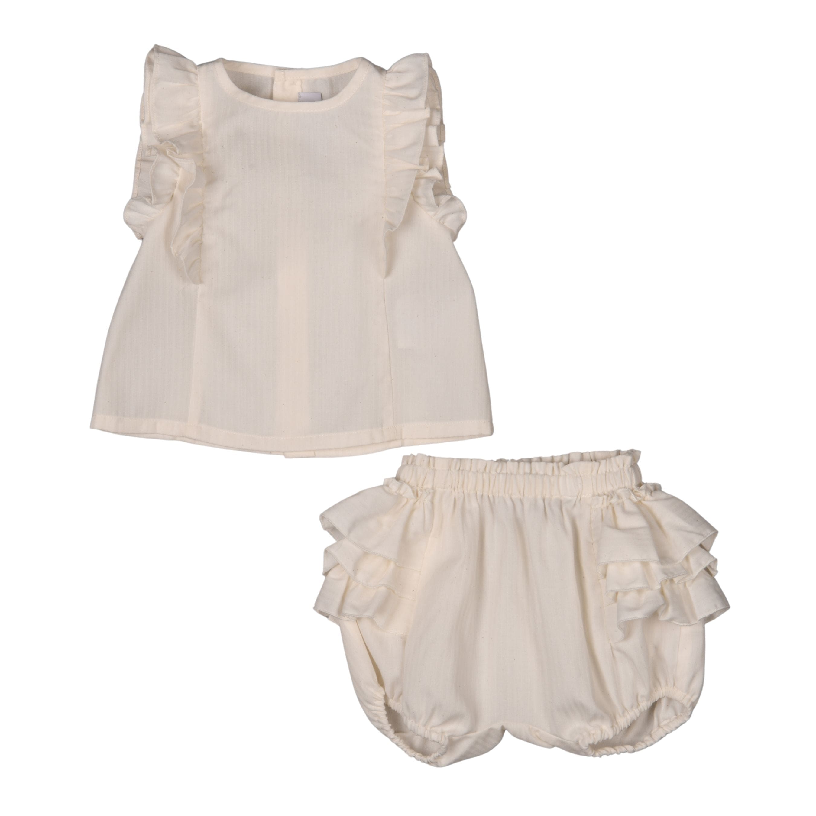 Claire | Girls Ivory Organic Cotton Shorts Set