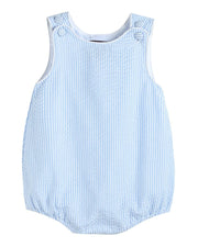 Classic Light Blue Seersucker Bubble Romper