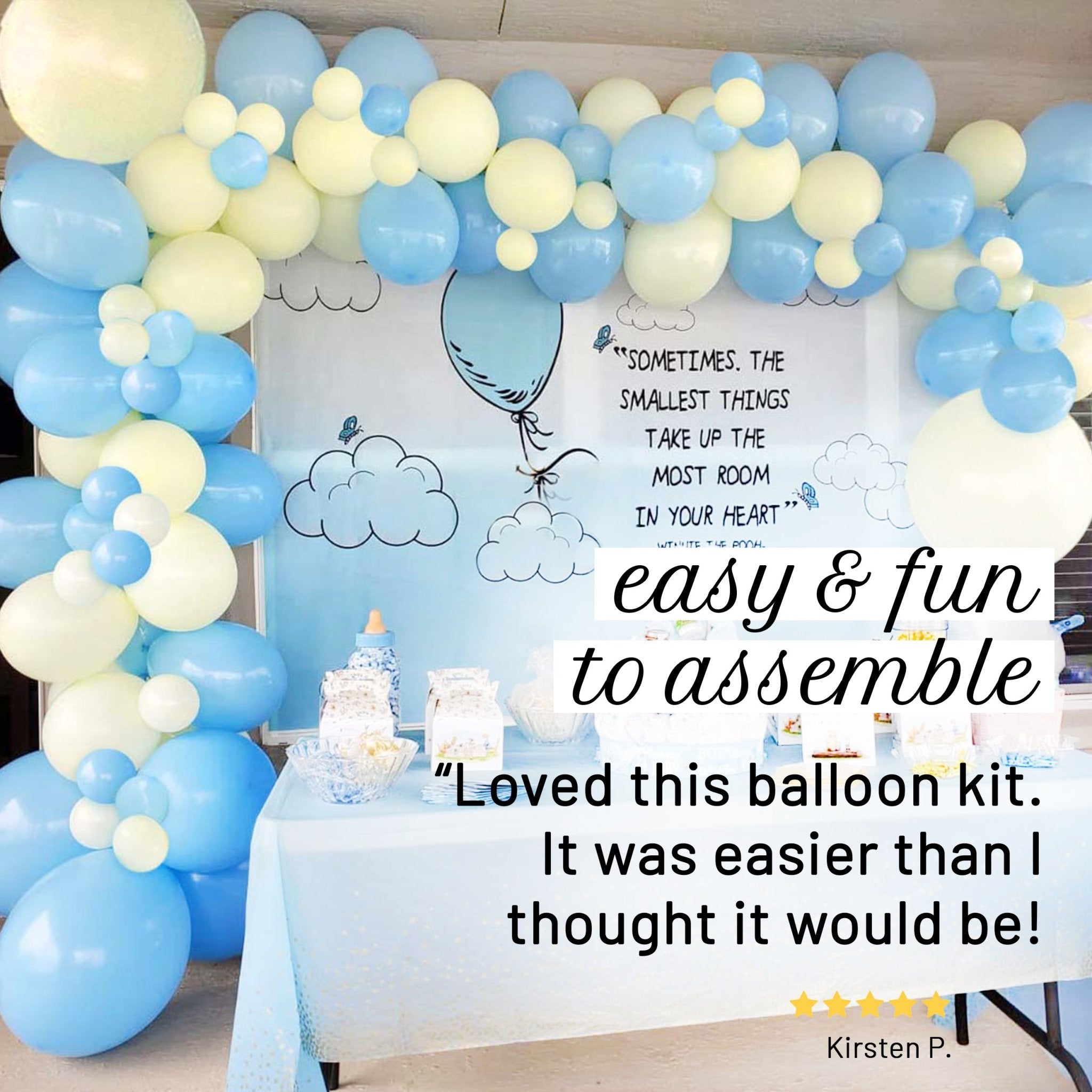 Pastel Blue & Yellow Balloon Garland Kit
