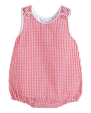 Classic Red Seersucker Bubble Romper