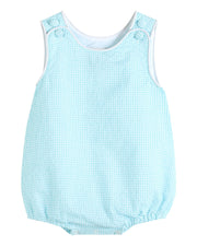 Classic Turquoise Seersucker Bubble Romper