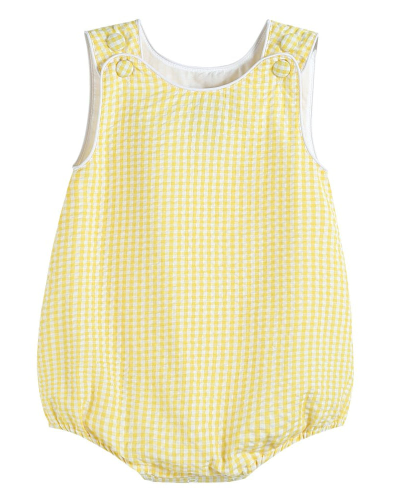 Classic Yellow Gingham Bubble Romper
