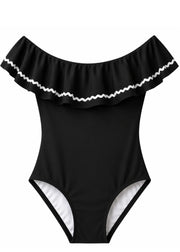 Black Swimsuit With Ric Rac