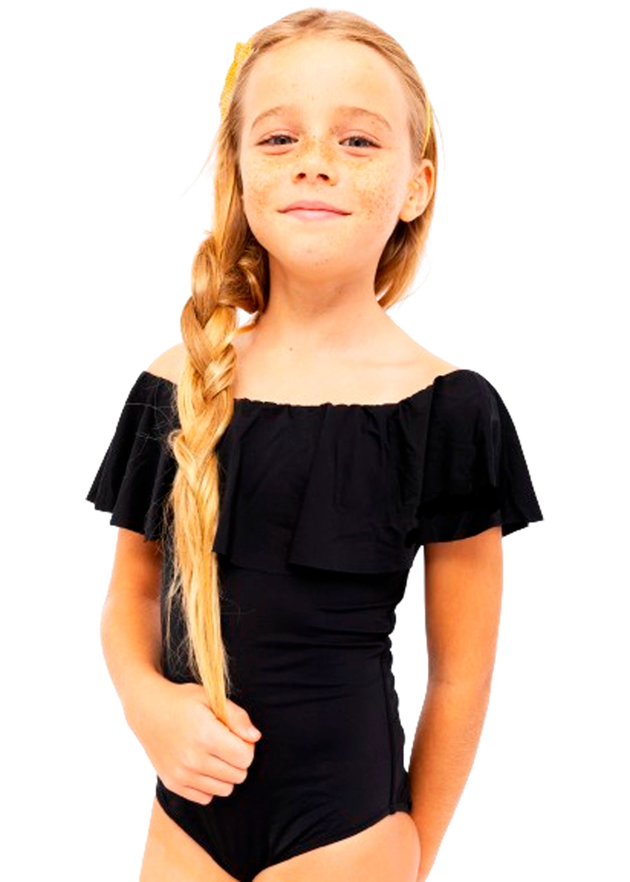 Black Ruffle Swimsuit