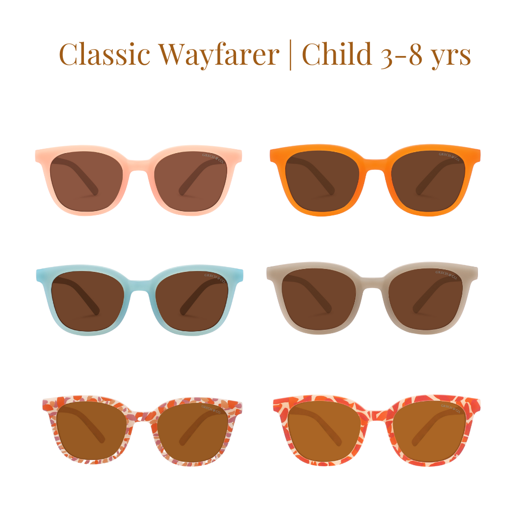 Classic Wayfarer Sustainable Sunglasses | Bio-based · Bendable · Polarized | Child | 3-8 Y | Sienna
