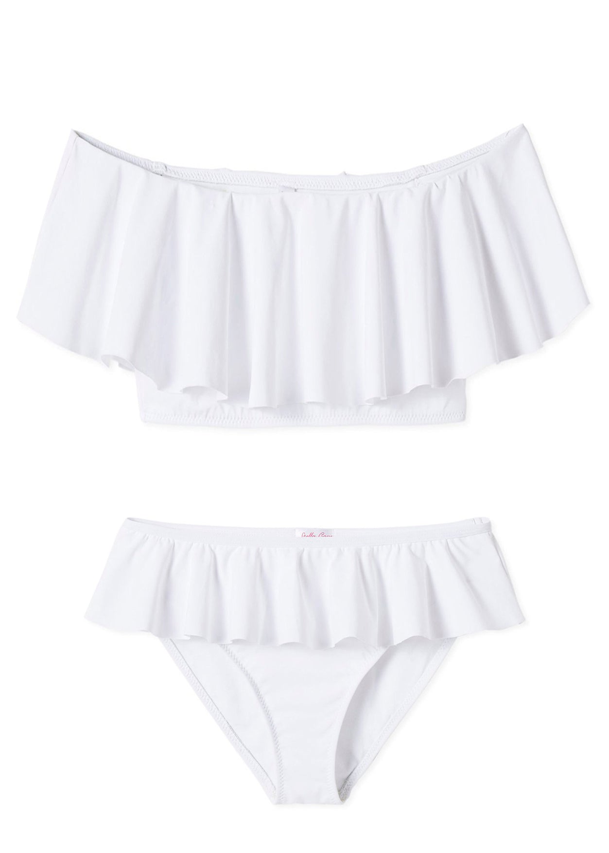 White Ruffle Bikini