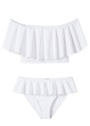 White Ruffle Bikini
