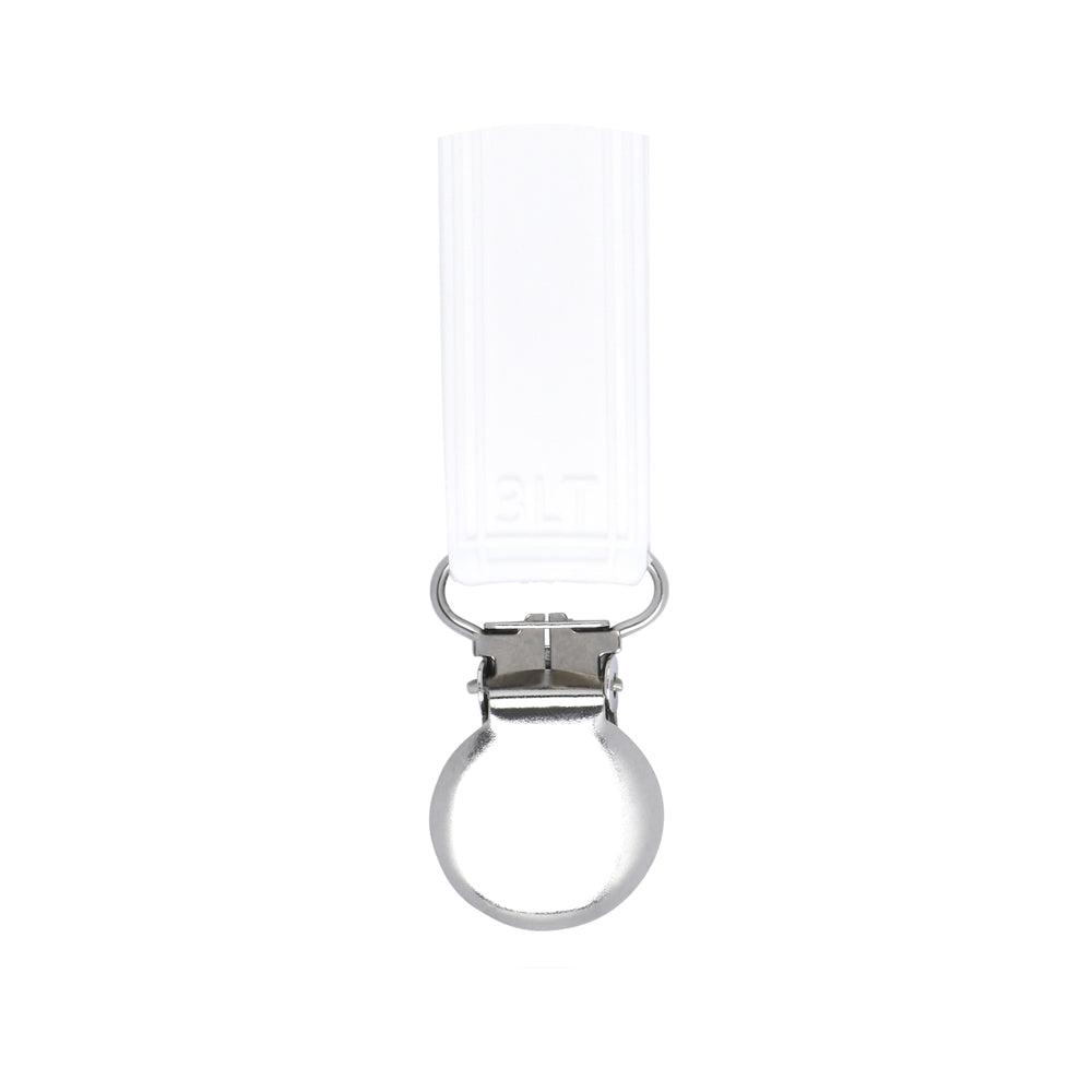 Classic White All Silicone One Piece Pacifier Clip