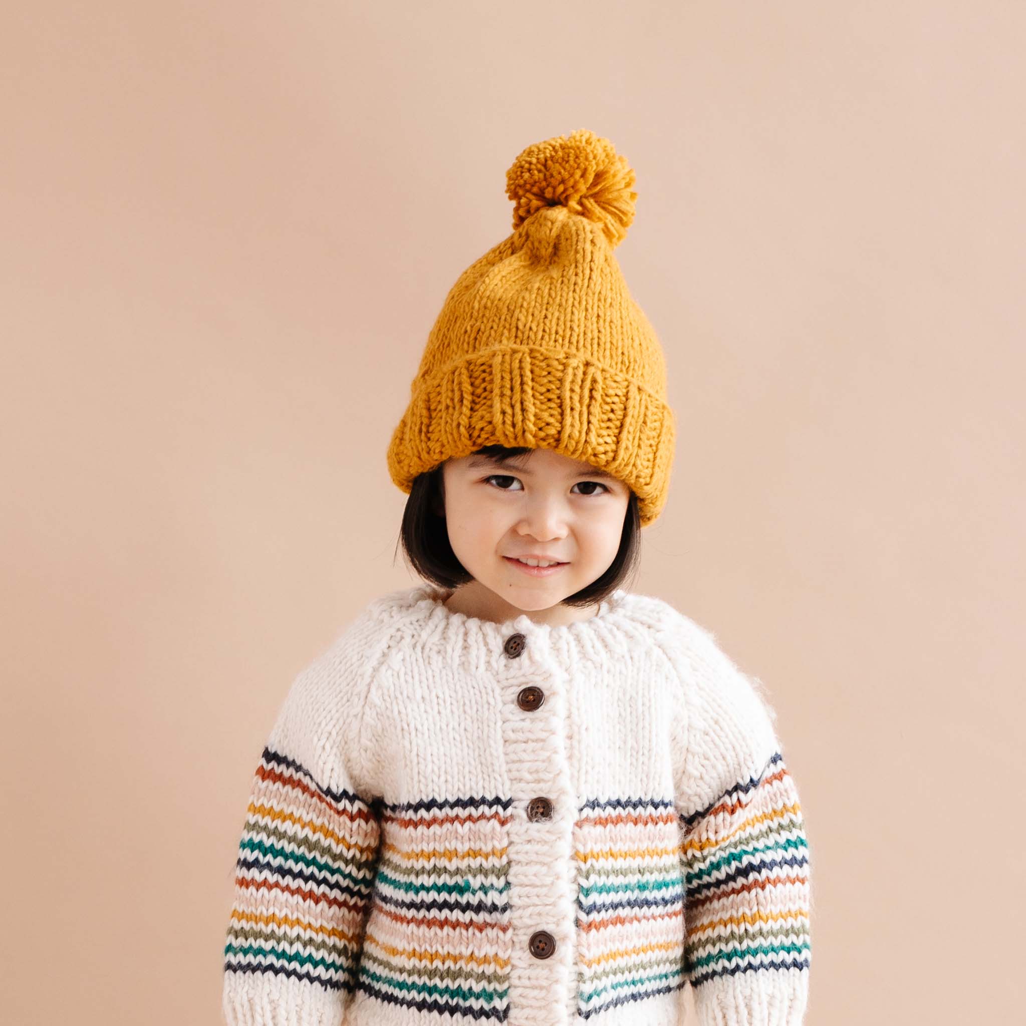 Classic Pom Hat, Mustard