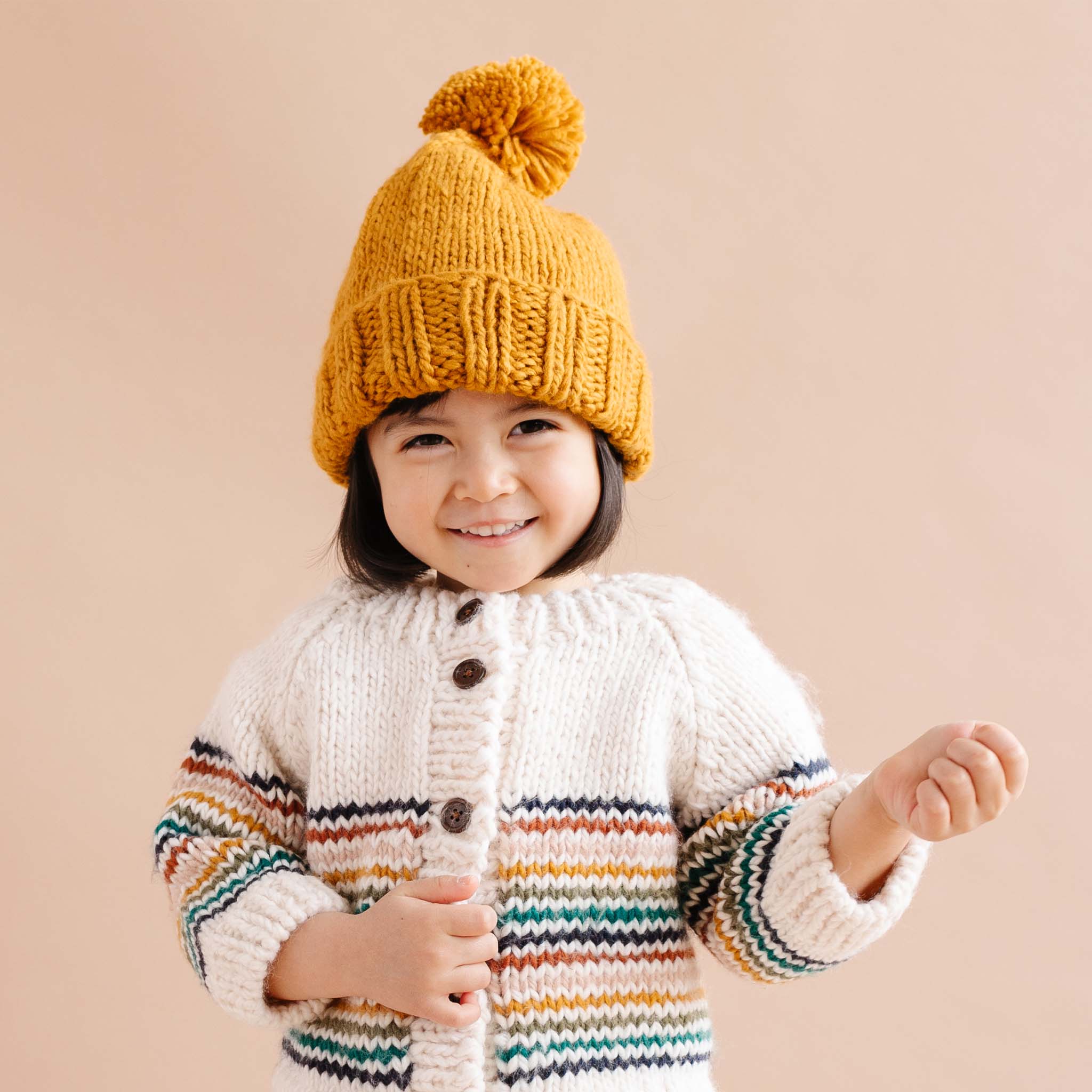 Classic Pom Hat, Mustard