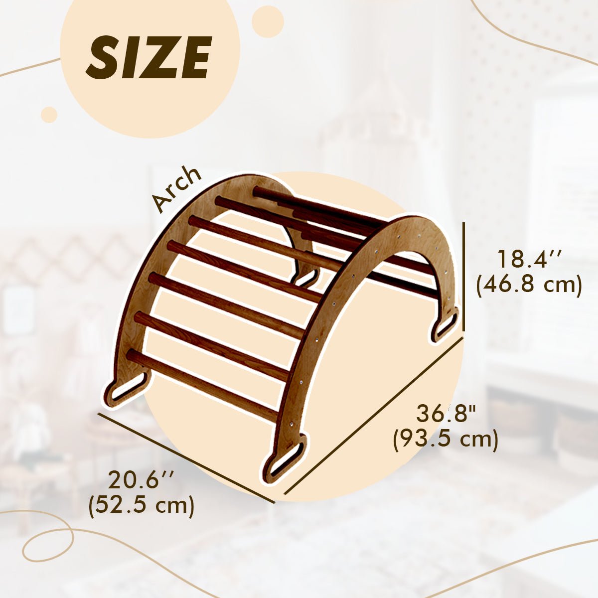 Climbing Arch Chocolate + Cushion - Montessori Climbers For Toddlers