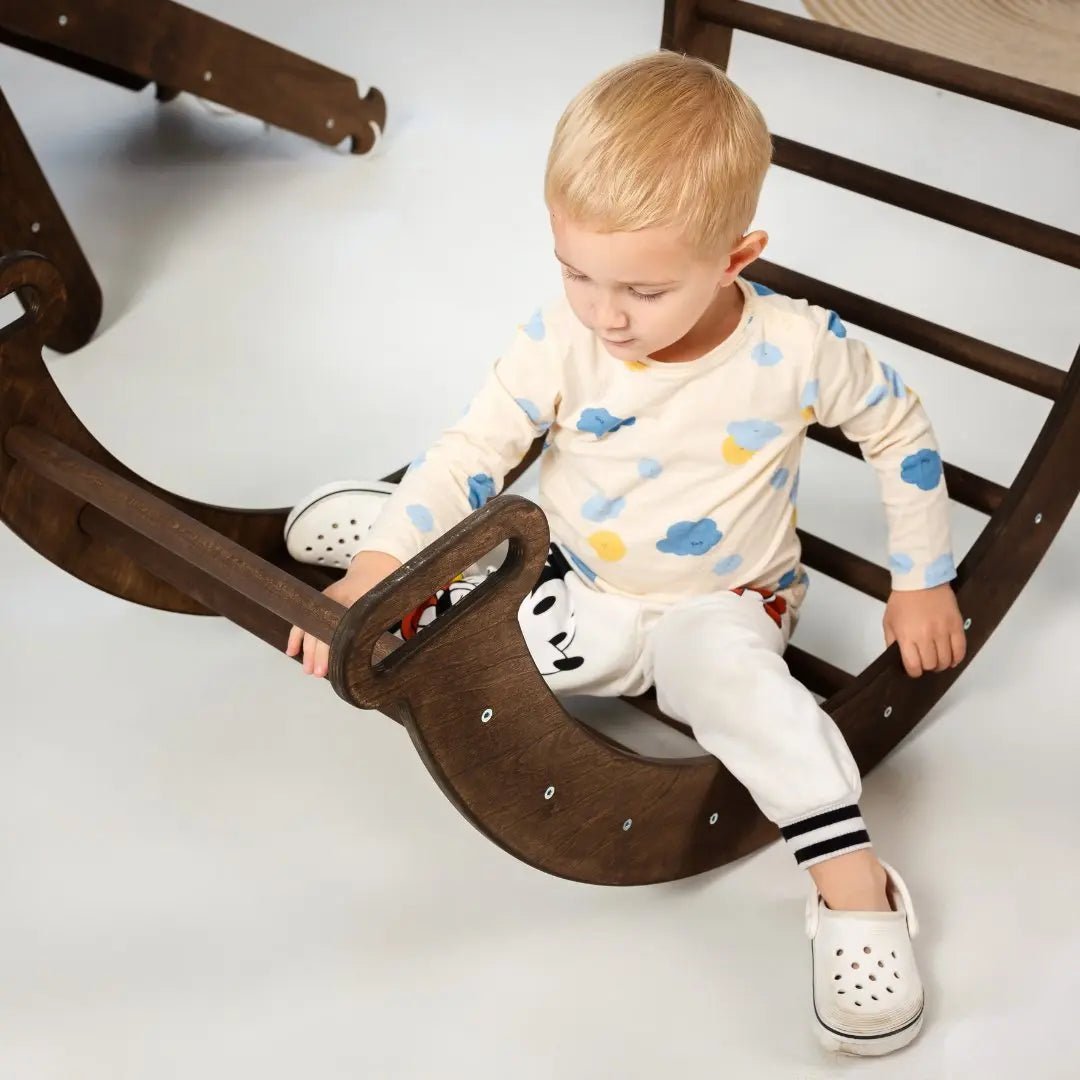 Climbing Arch Chocolate + Cushion - Montessori Climbers For Toddlers