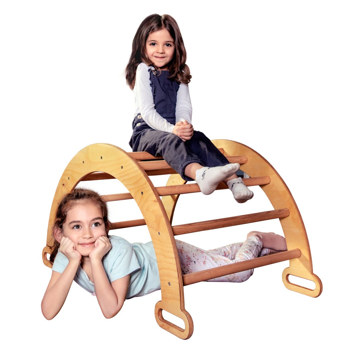 Climbing Arch & Rocker Balance - Montessori Climbers For Kids 1-7 Y.o. – Beige