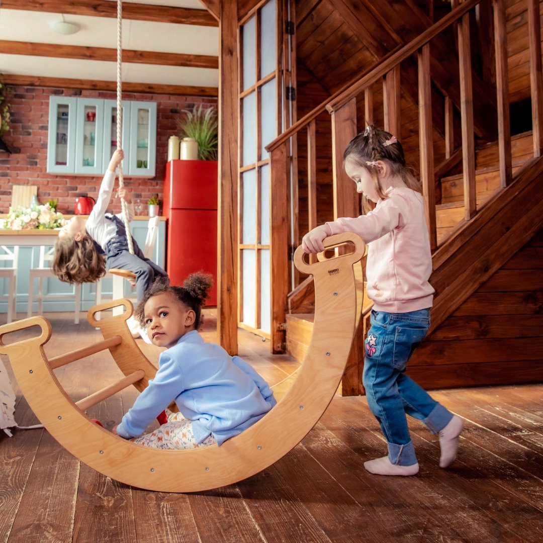 Climbing Arch & Rocker Balance - Montessori Climbers For Kids 1-7 Y.o. – Beige