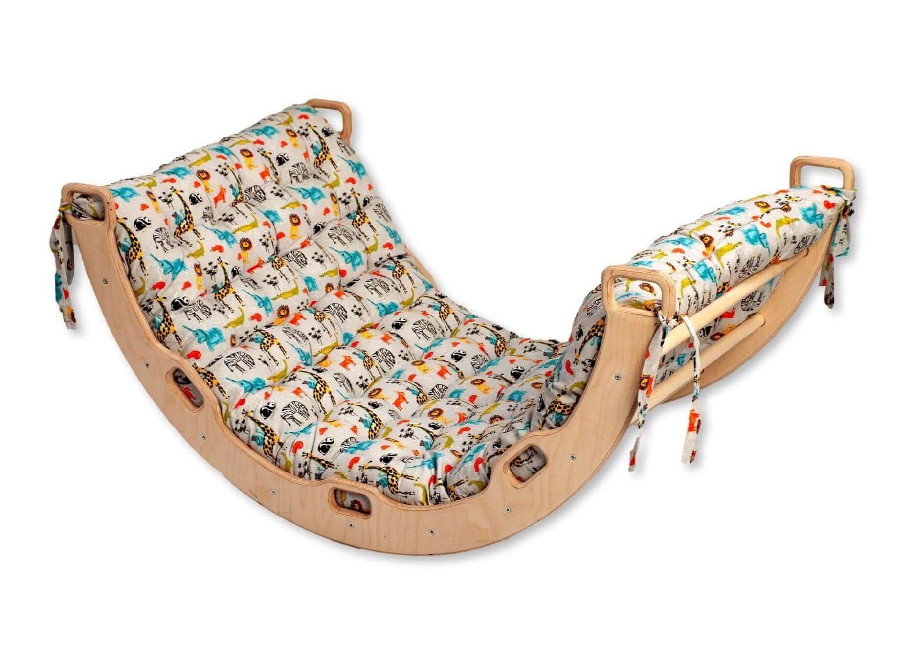 Large Montessori Climbing Arch/rocker With Pillow Set