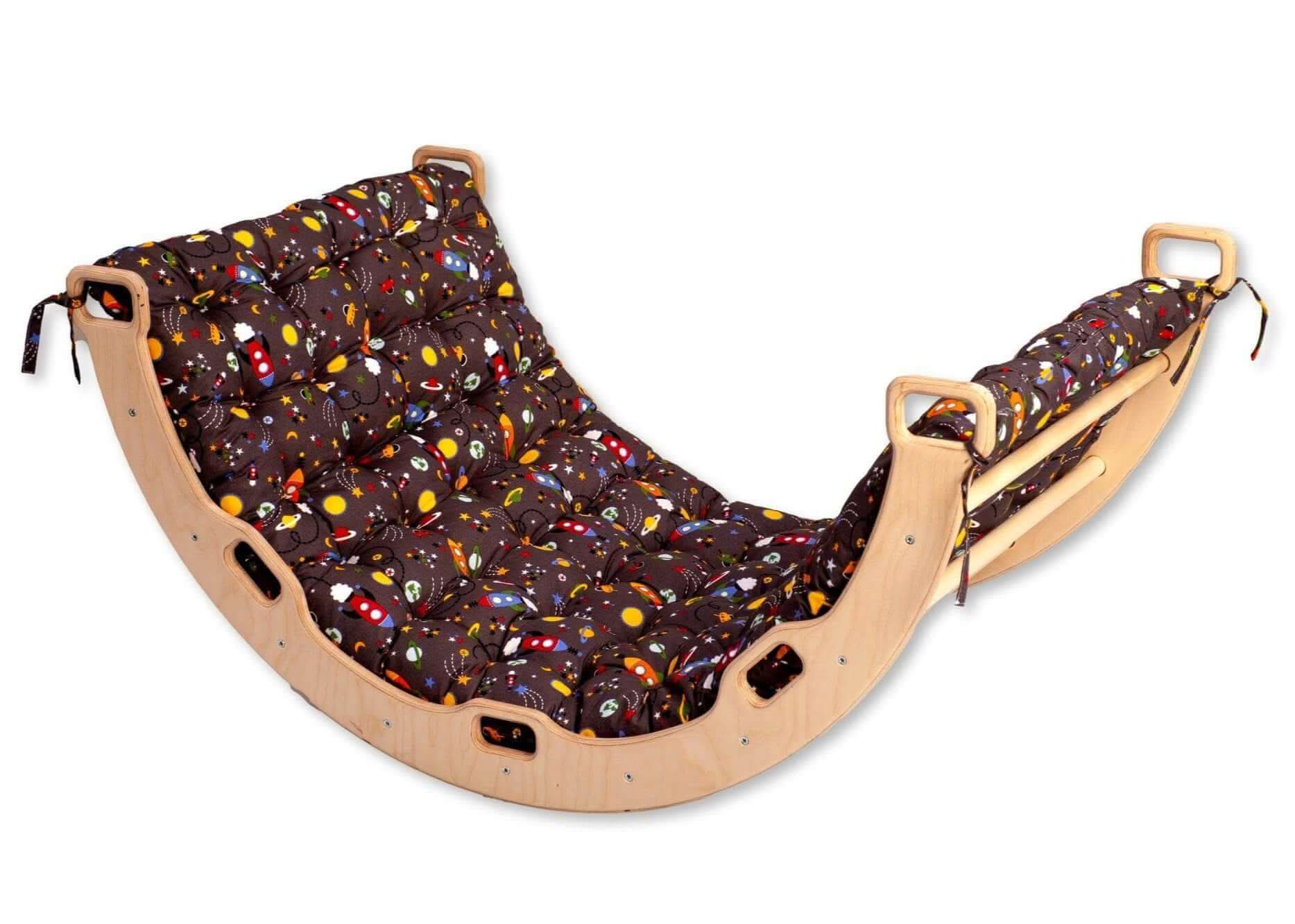 Large Montessori Climbing Arch/rocker With Pillow Set