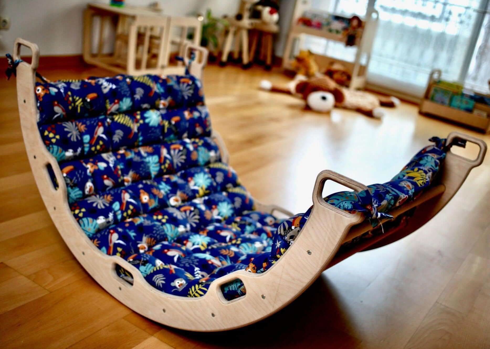 Large Montessori Climbing Arch/rocker With Pillow Set