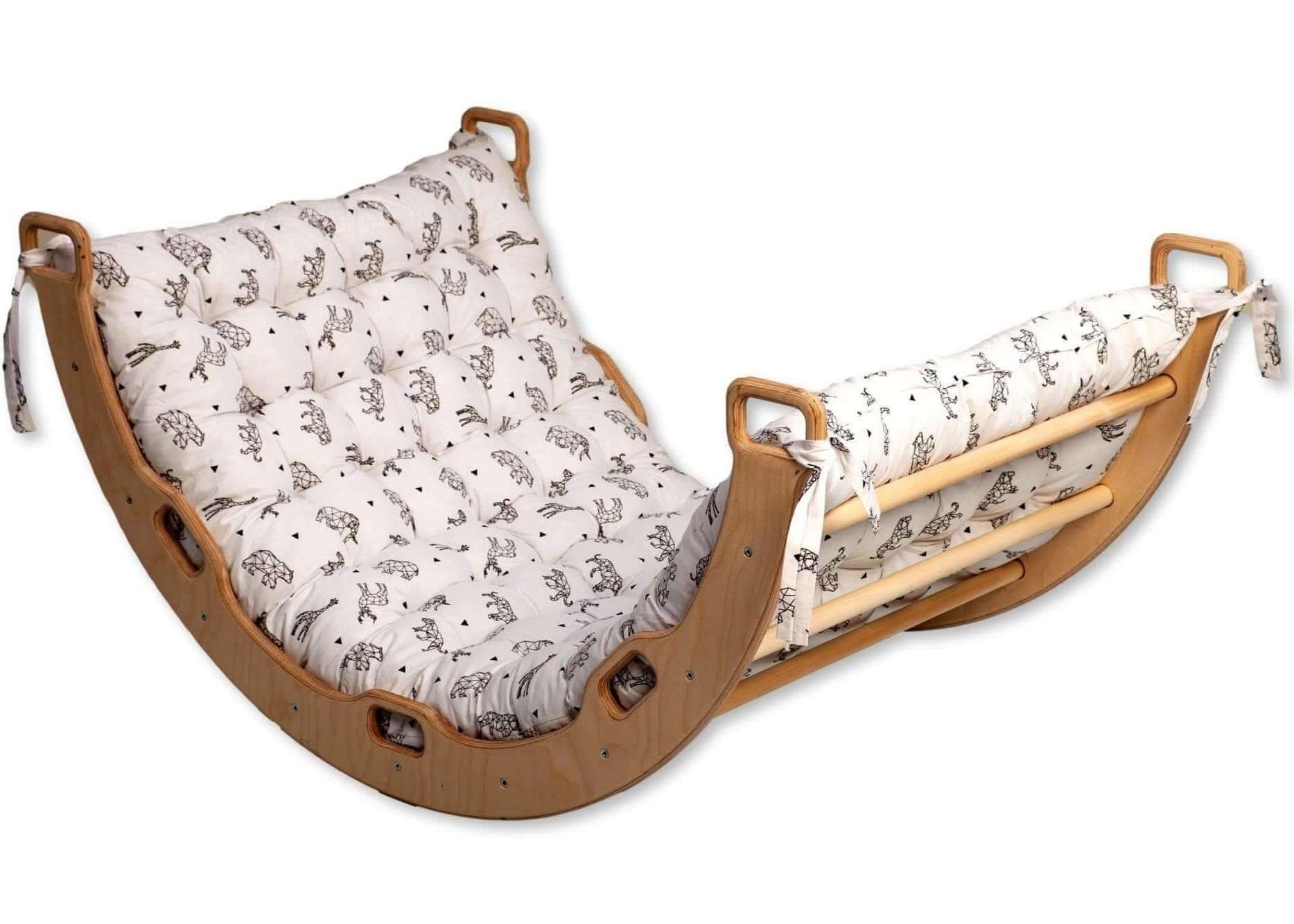 Large Montessori Climbing Arch/rocker With Pillow Set