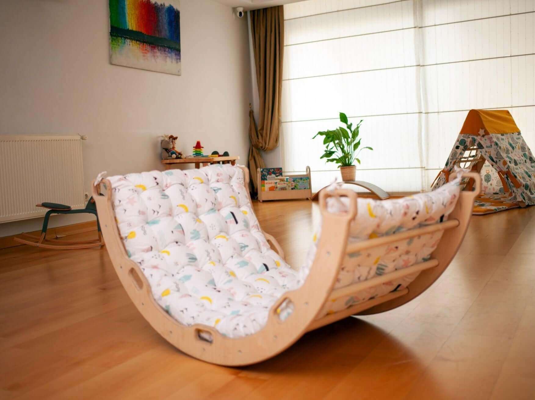 Climbing Arch With Flamingo Pillow | Montessori Play Set