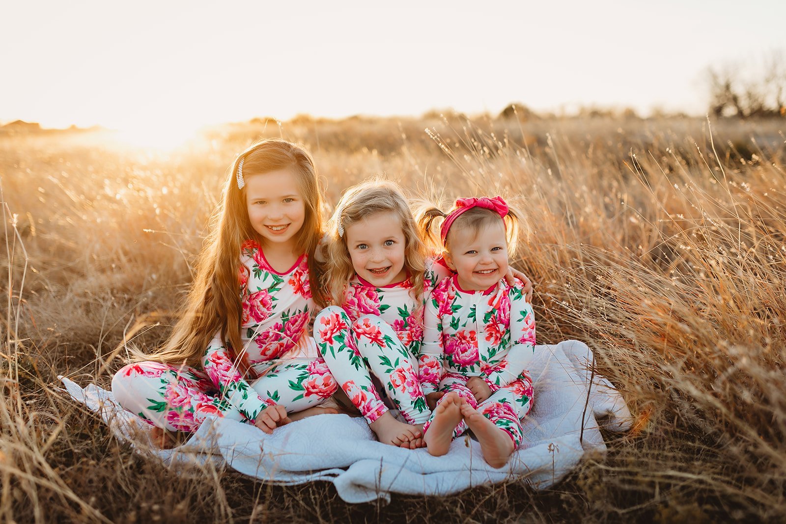 Cloud Peonies Long Sleeve Pajama Set (2t-10y)