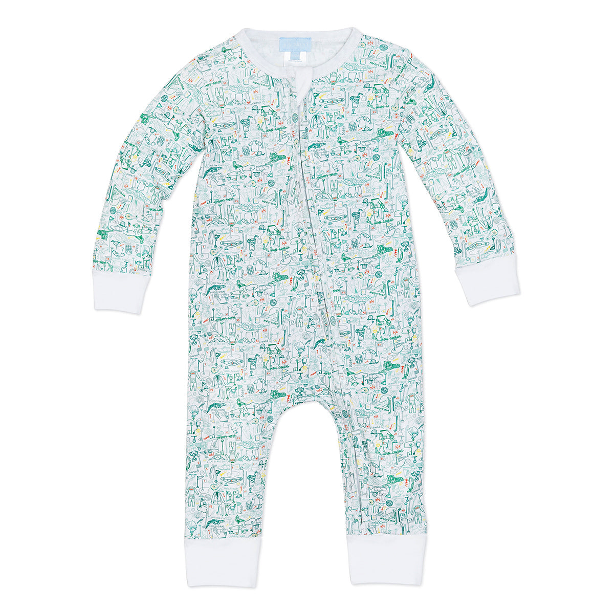 Golf Zip Baby Onesie - Golf - Putting Green