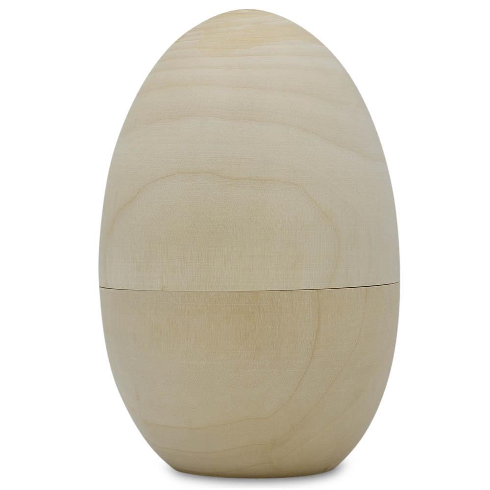 5 Unfinished Unpainted Blank Wooden Nesting Easter Eggs 5 Inches