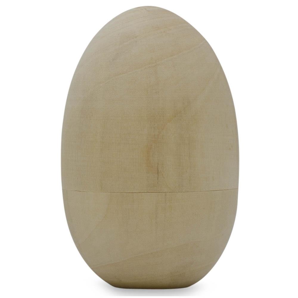 Set Of 6 Fillable Unfinished Wooden Eggs 2.75 Inches