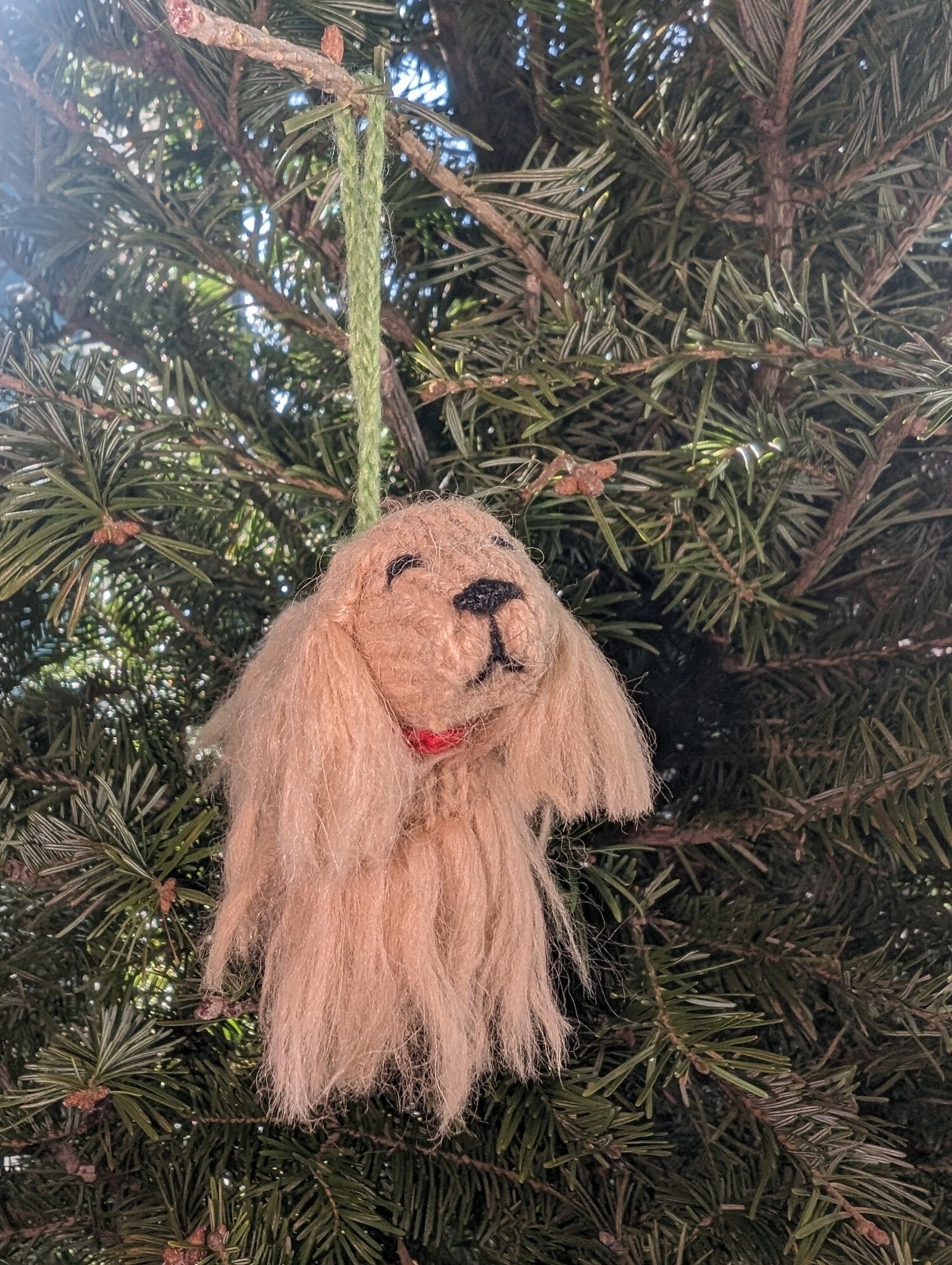Hand Knit Alpaca Wool Christmas Ornament - Cocker Spaniel Dog