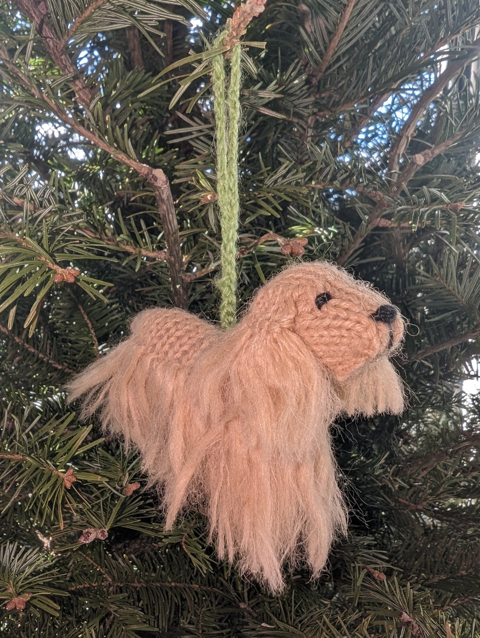 Hand Knit Alpaca Wool Christmas Ornament - Cocker Spaniel Dog
