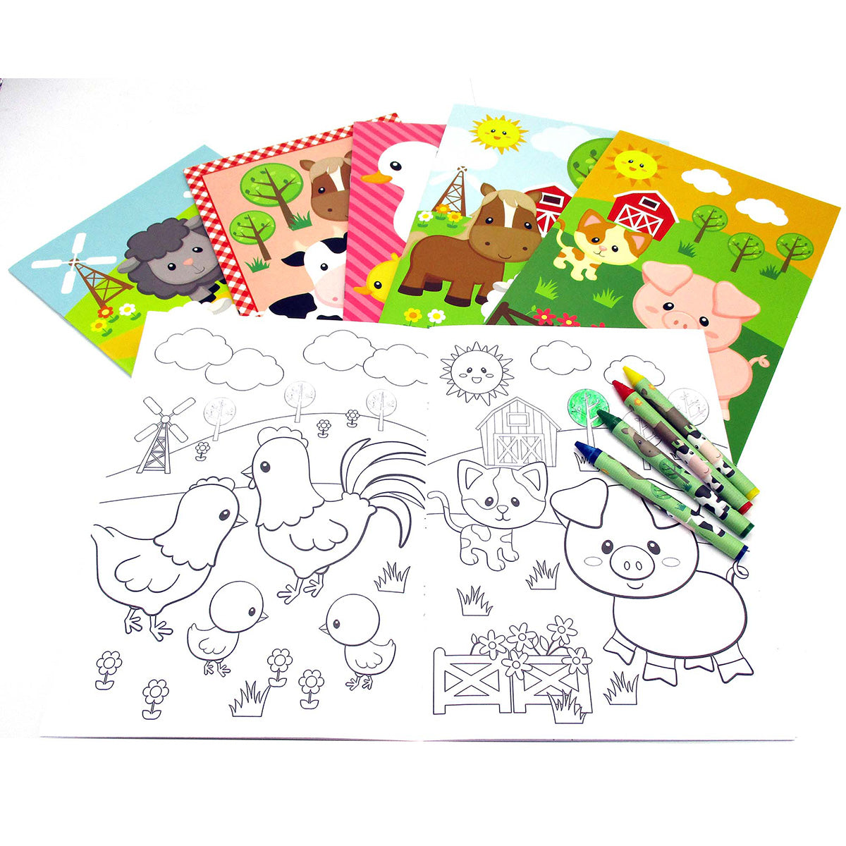 Farm Animals Coloring Books - Set Of 6 Or 12