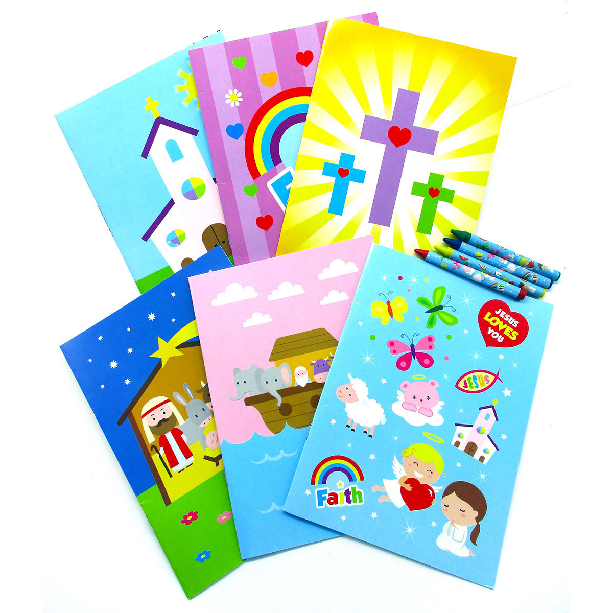 Religious Coloring Books - Set Of 6 Or 12