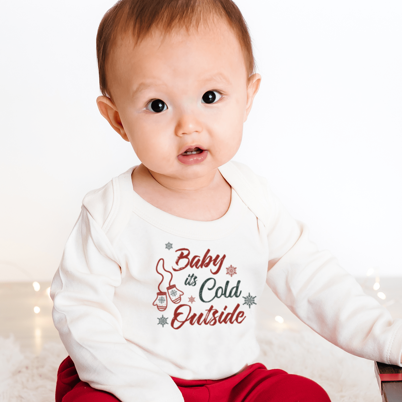 Long Sleeve Graphic Bodysuit | Baby Its Cold Outside