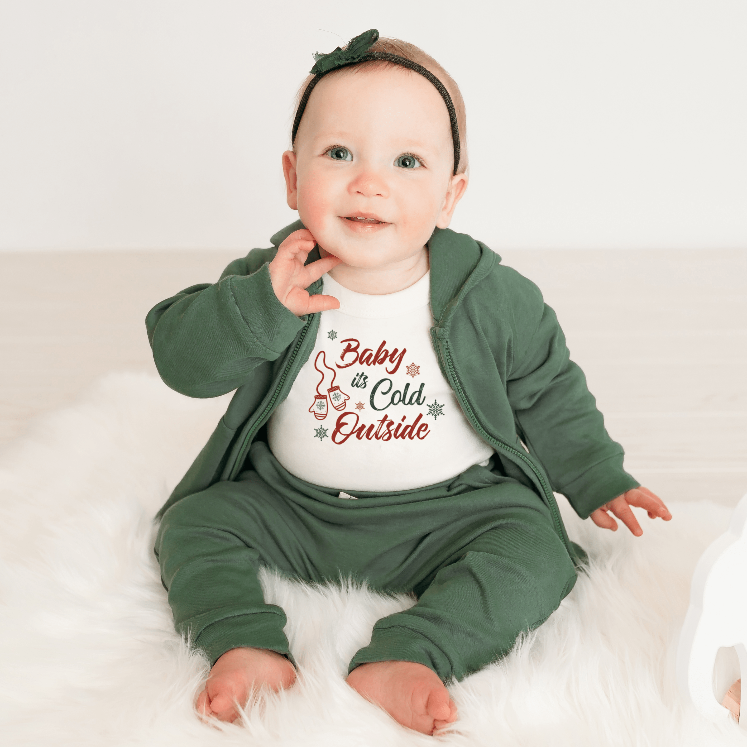 Long Sleeve Graphic Bodysuit | Baby Its Cold Outside