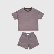 Child Terry Short Set | Cola Stripe