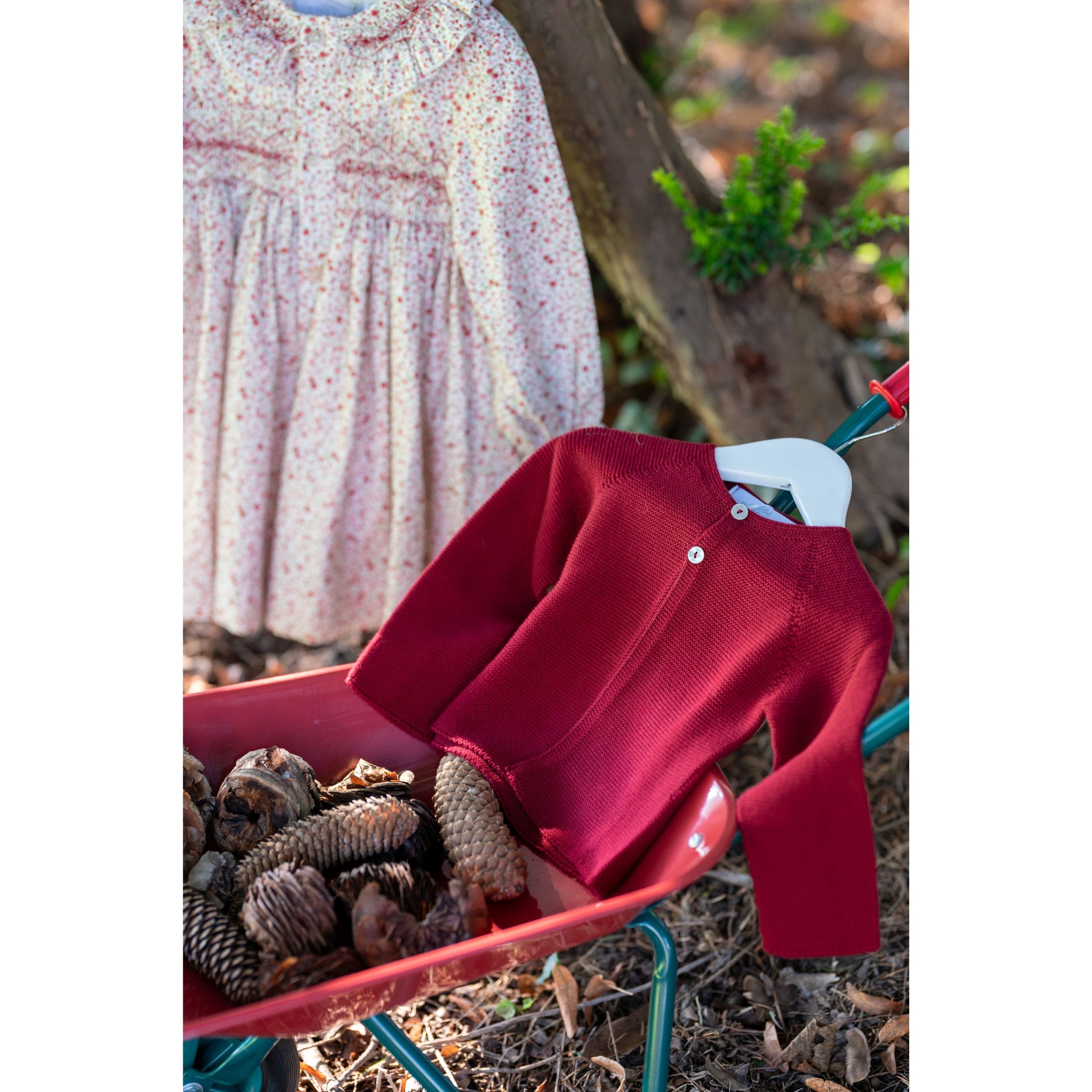 Colette | Girls Burgundy Knitted Cotton Cardigan