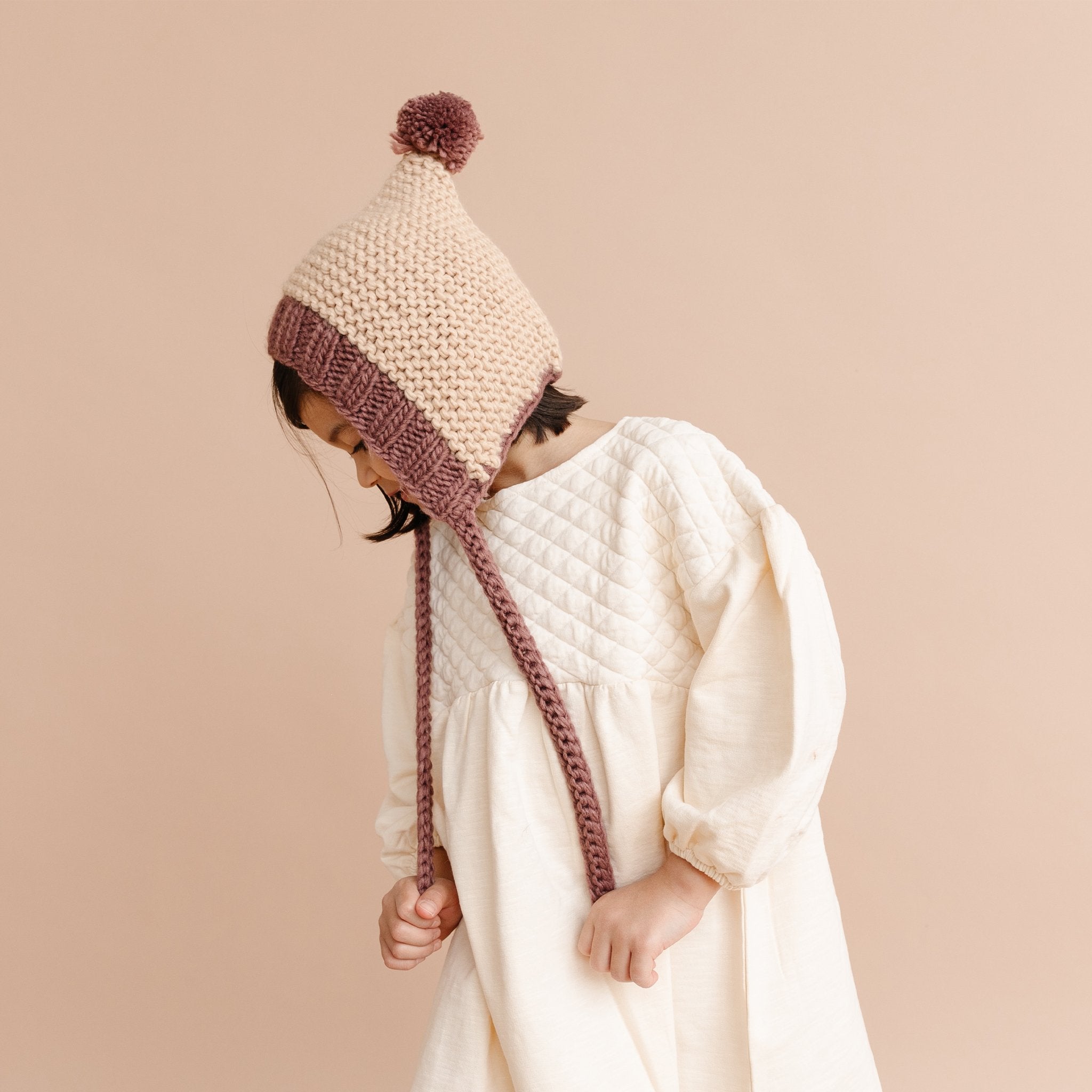 Color Block Bonnet, Blush And Mauve