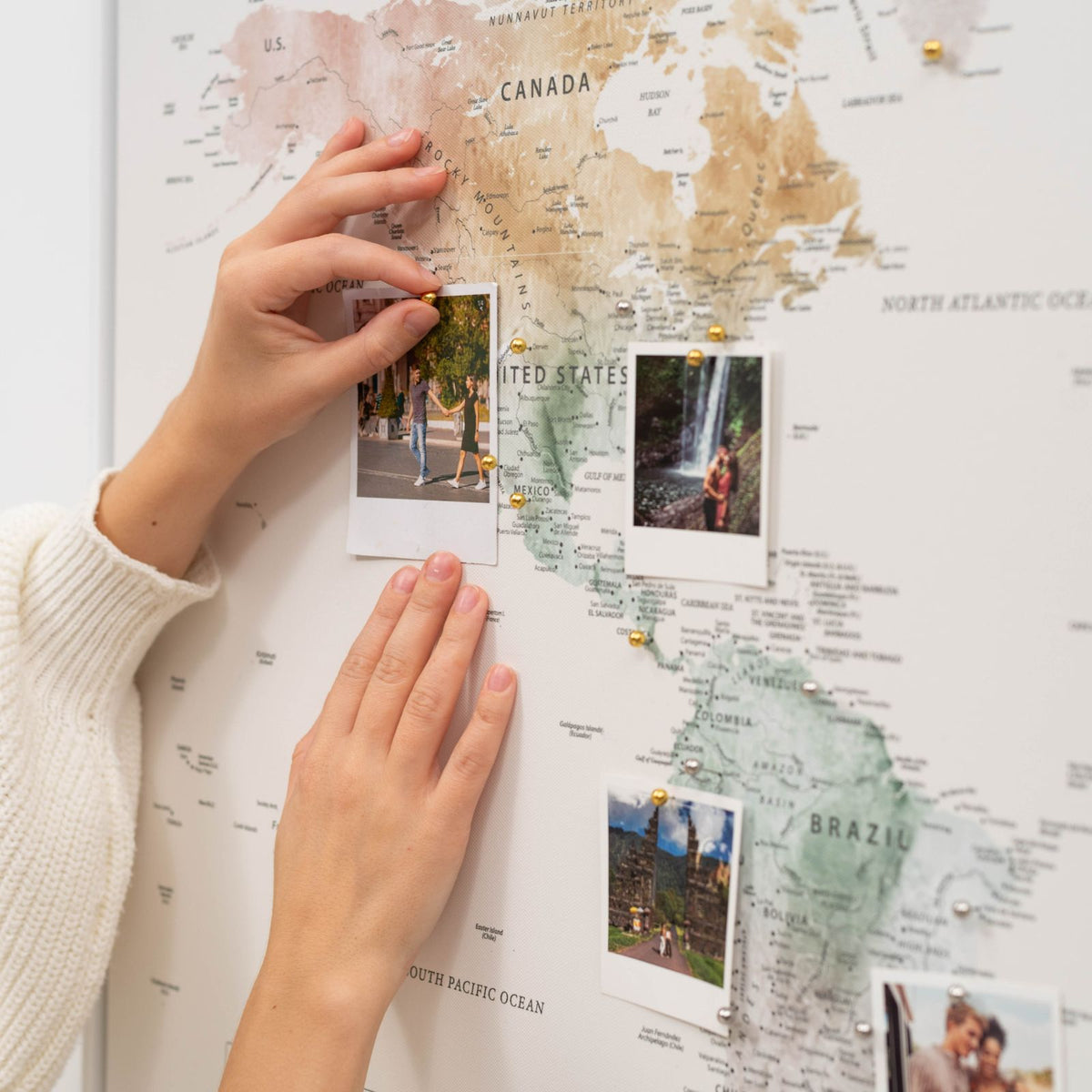 World Map On Canvas - Colorful