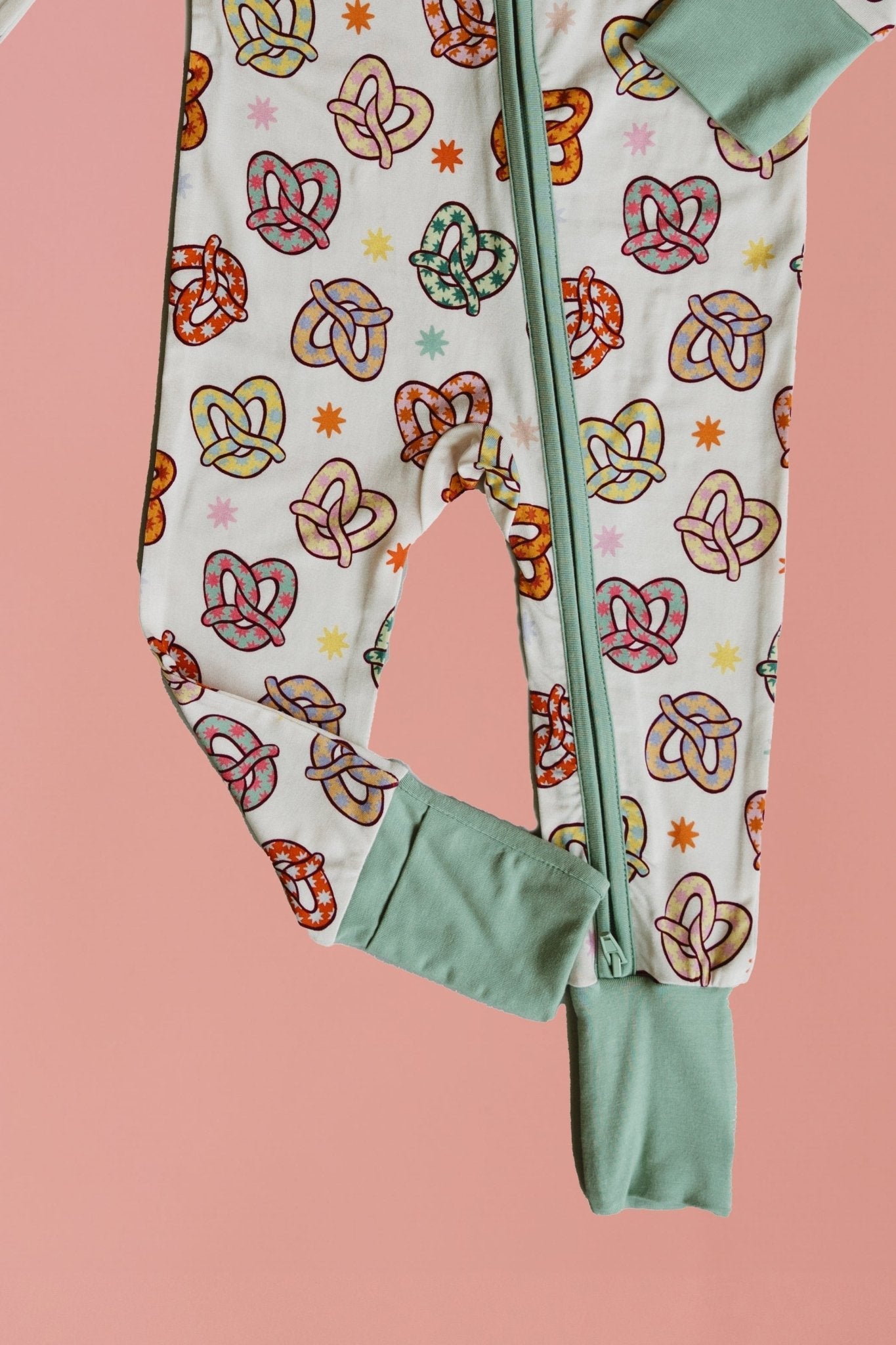 Colorful Pretzel Zipper Romper