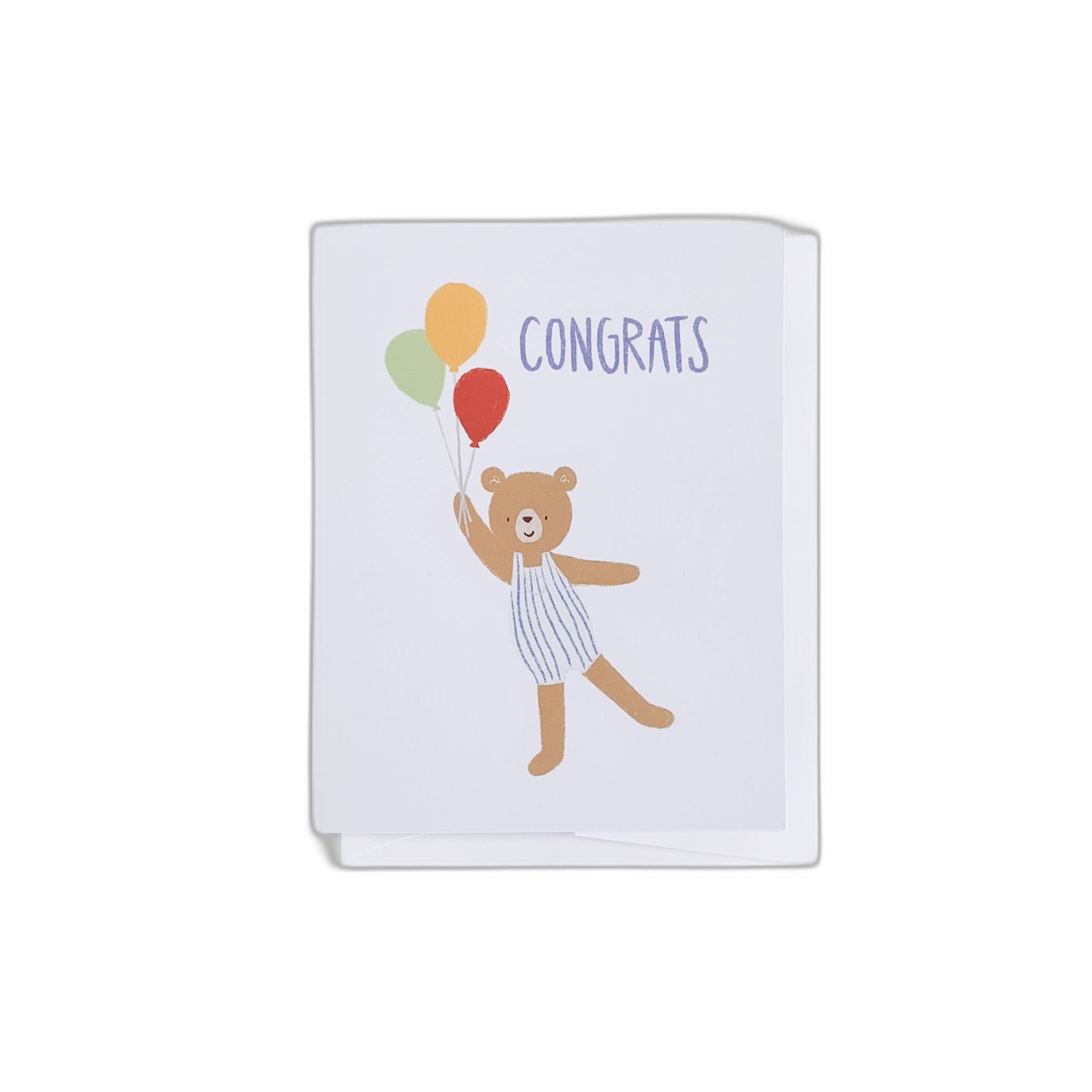 Congrats Balloon Bear Greeting Card