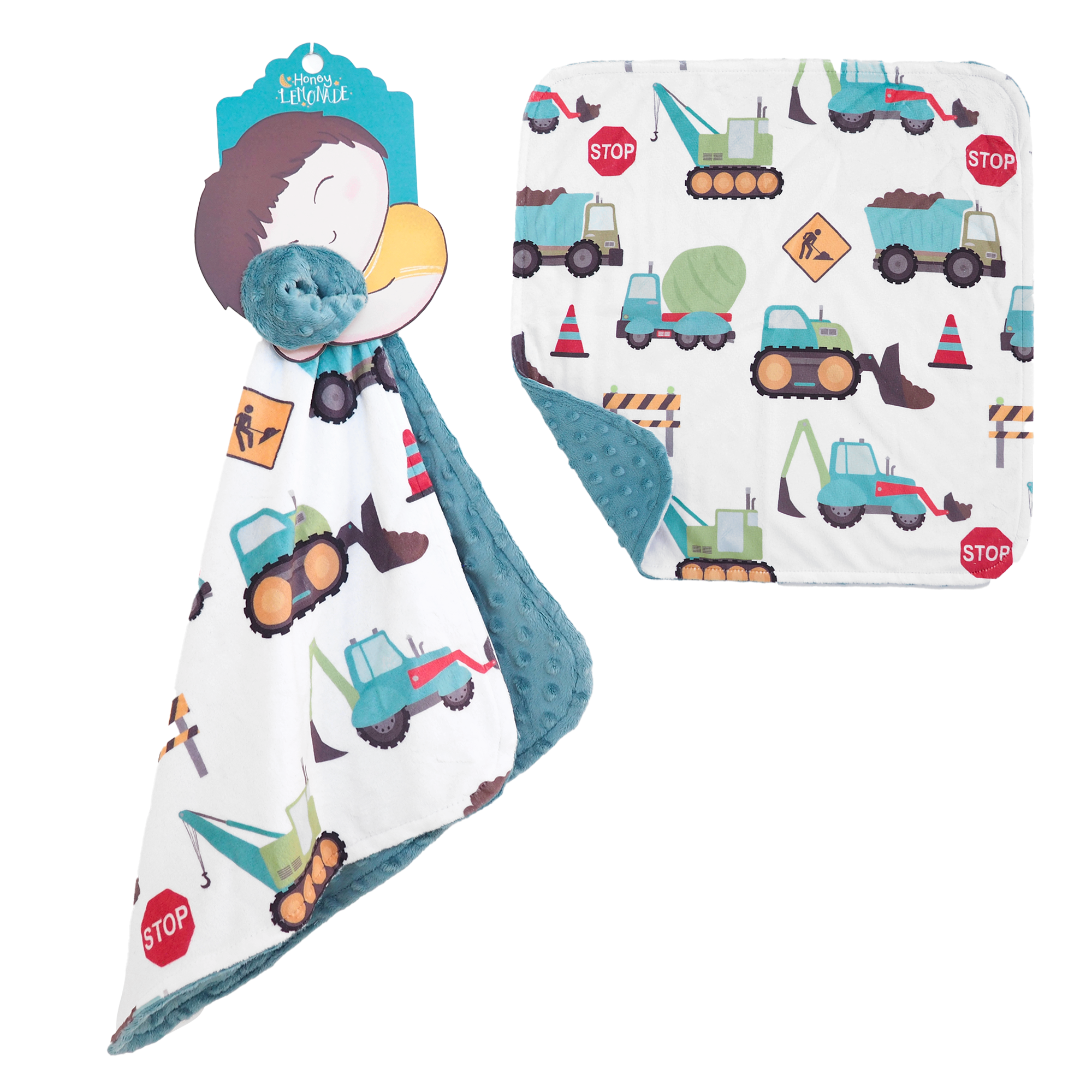 Mini Minky Blanket Construction Trucks