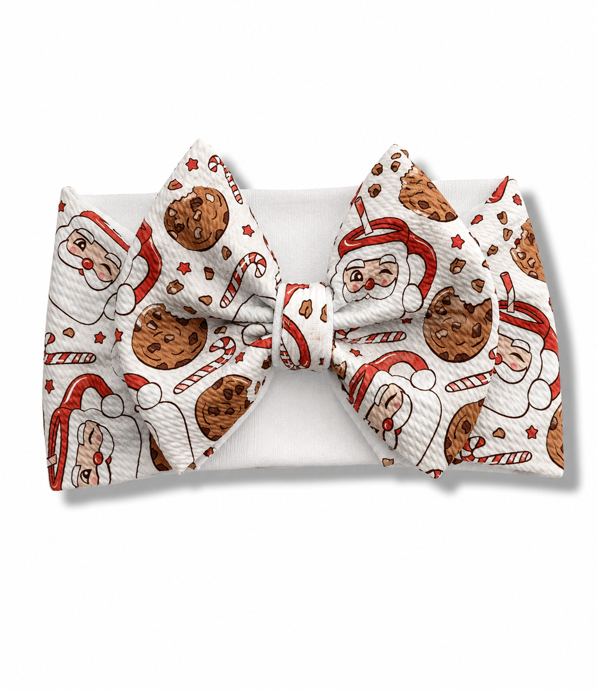 Santa Cookies And Milk Christmas Headwrap Bow