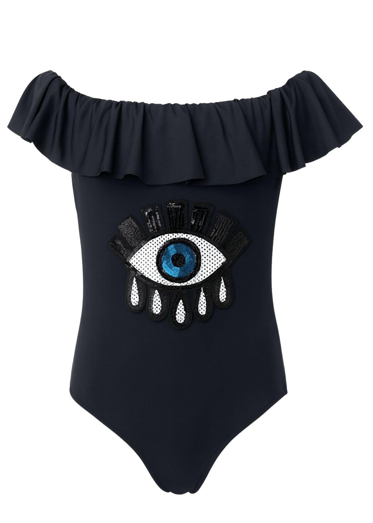 Black Sequin Eye Swimsuit