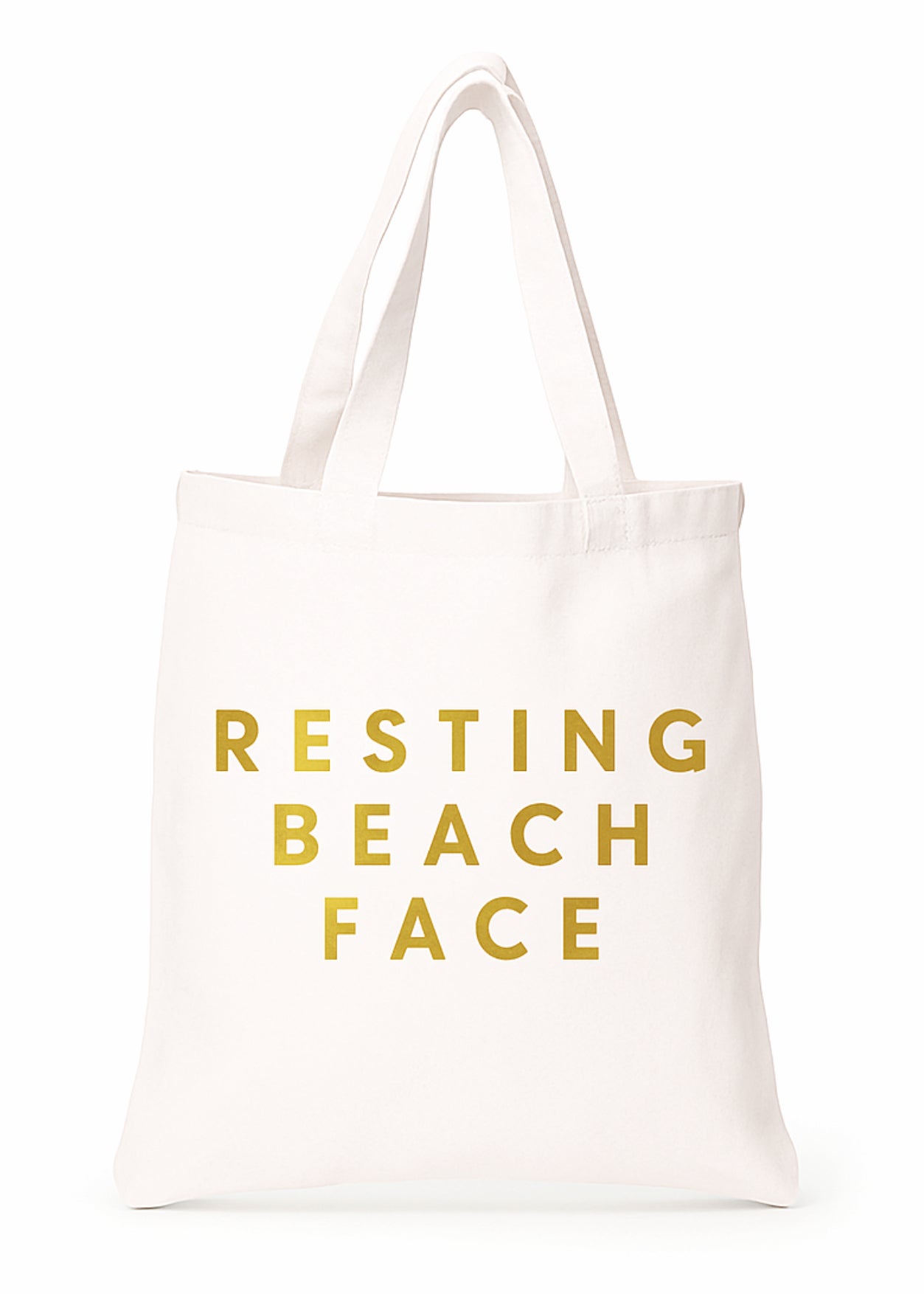 Resting Beach Face Gold- White Bag