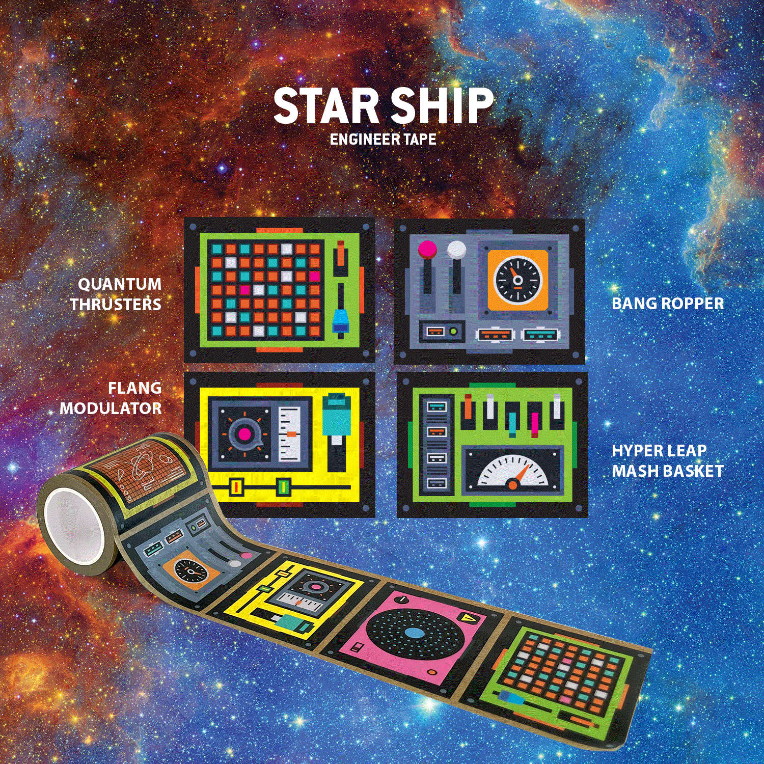 Star Ship Engineer Washi Tape