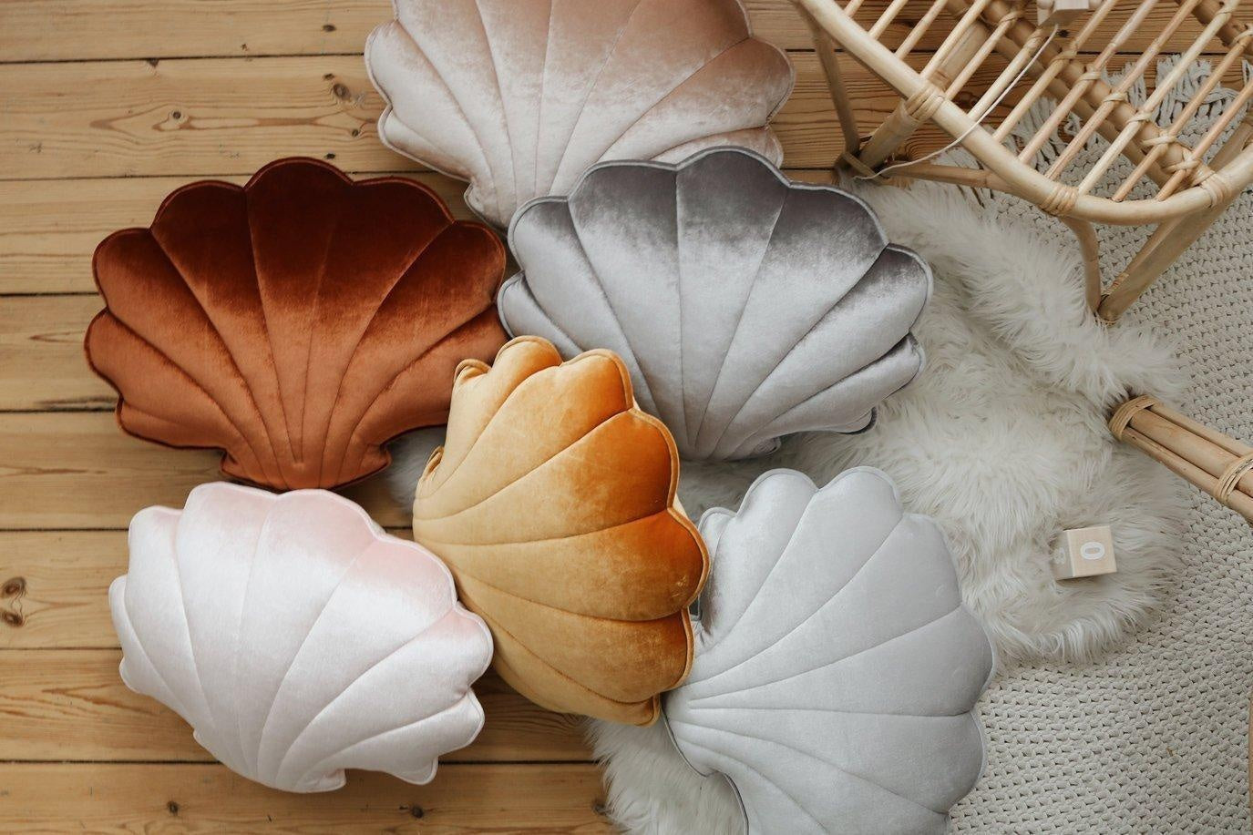 Velvet Copper Pearl Shell Pillow