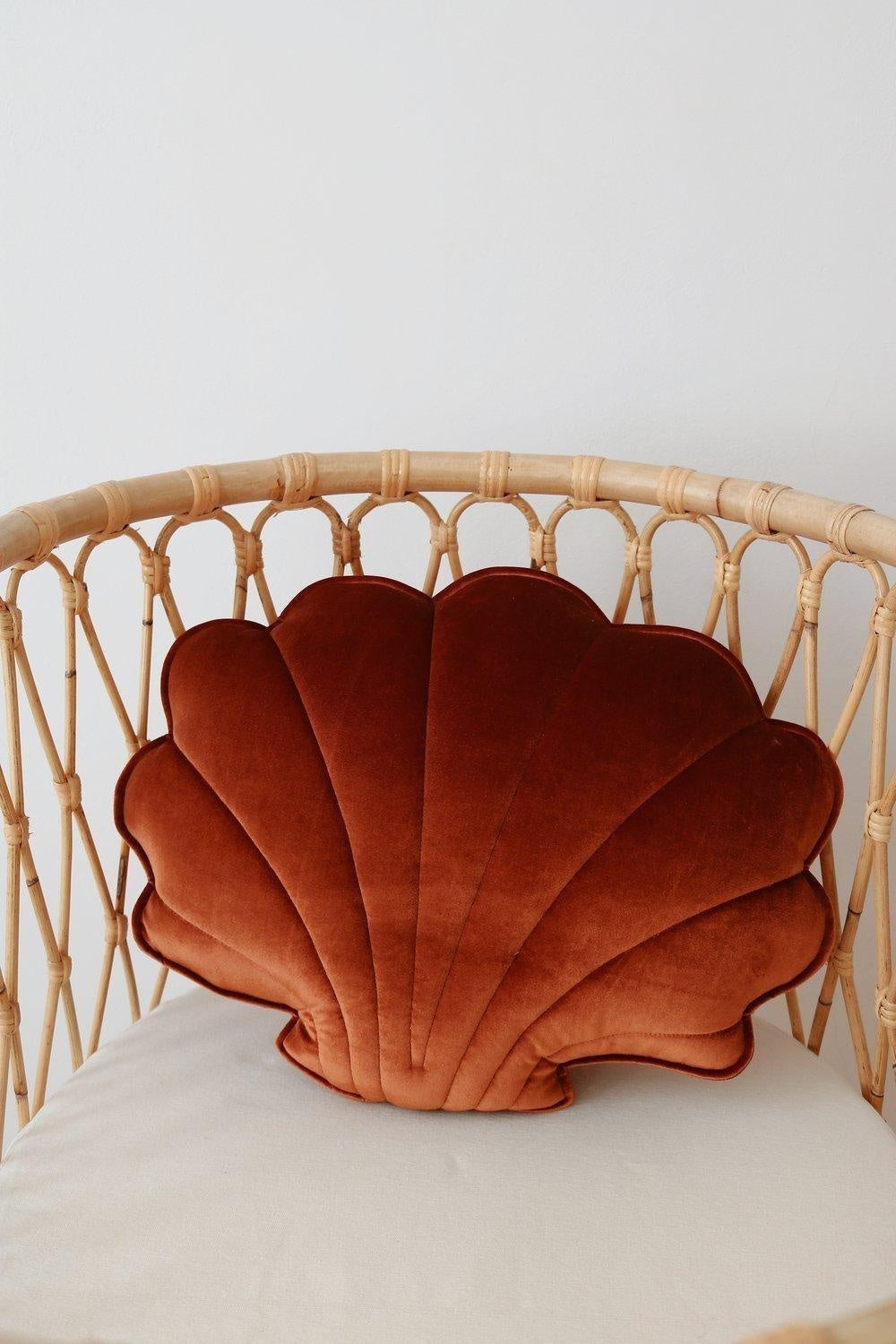 Velvet Copper Pearl Shell Pillow