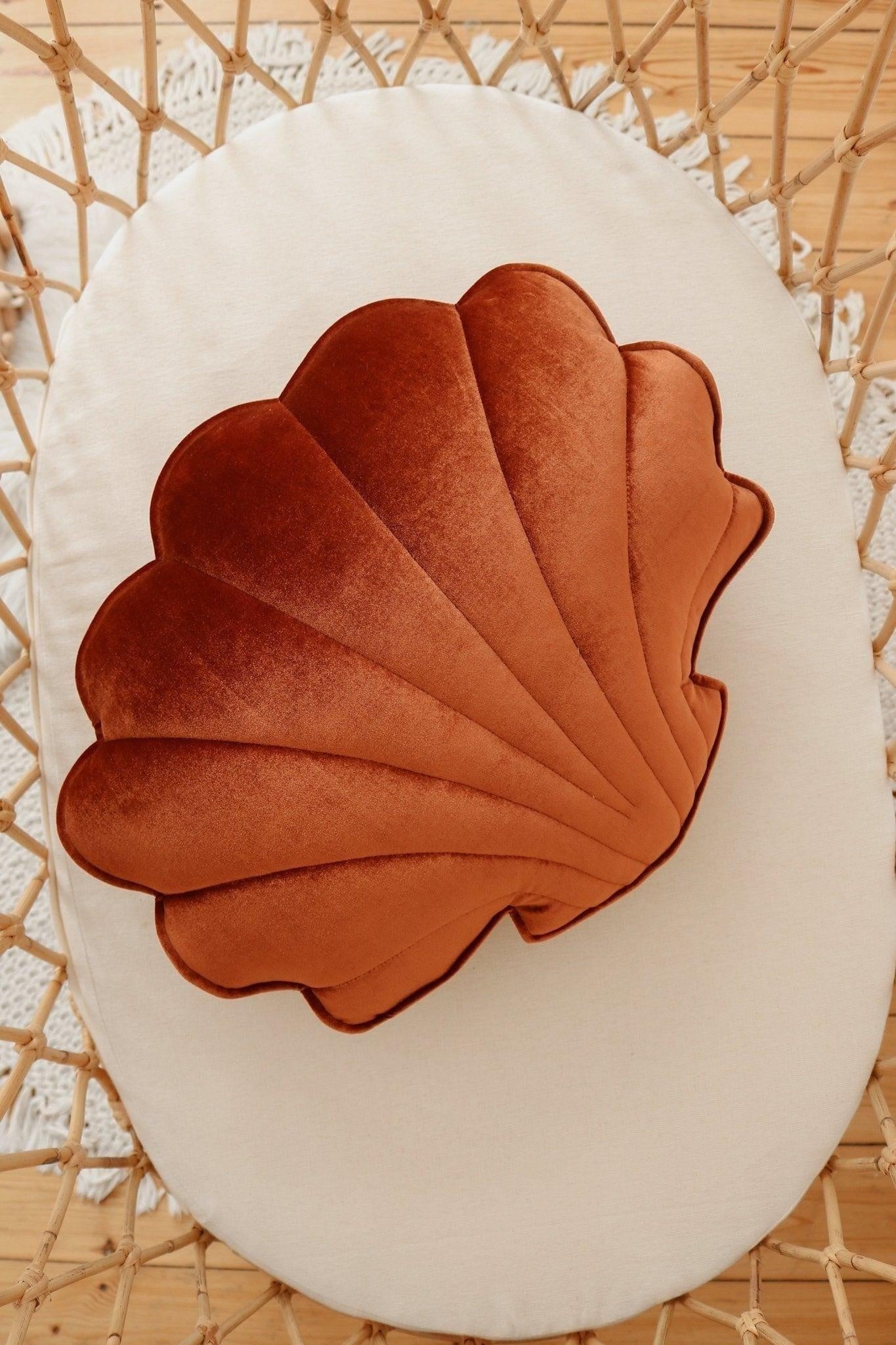 Velvet Copper Pearl Shell Pillow