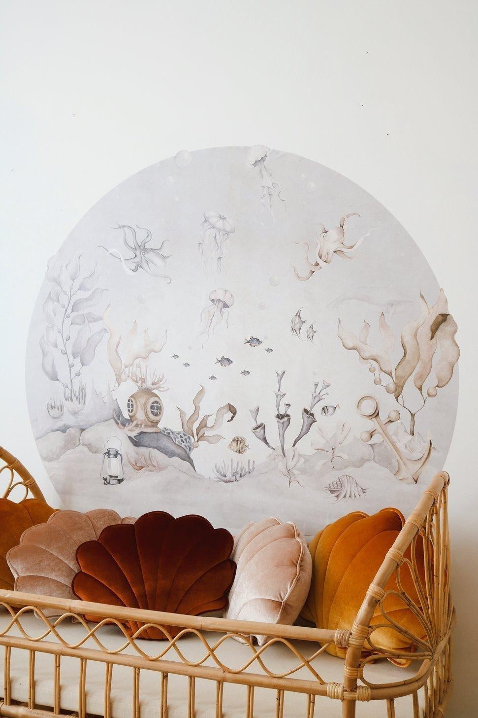 Velvet Copper Pearl Shell Pillow